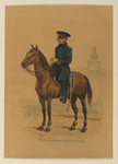 32503 Afbeelding van het uniform van een rustbewaarder te paard van de Utrechtse schutterij, gedragen tijdens de ...